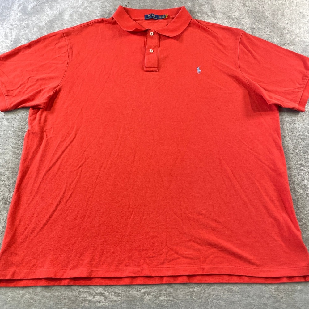 Polo Ralph Lauren Shirt Mens 4XLT Red Short Sleeve Preppy Casual Minimalist